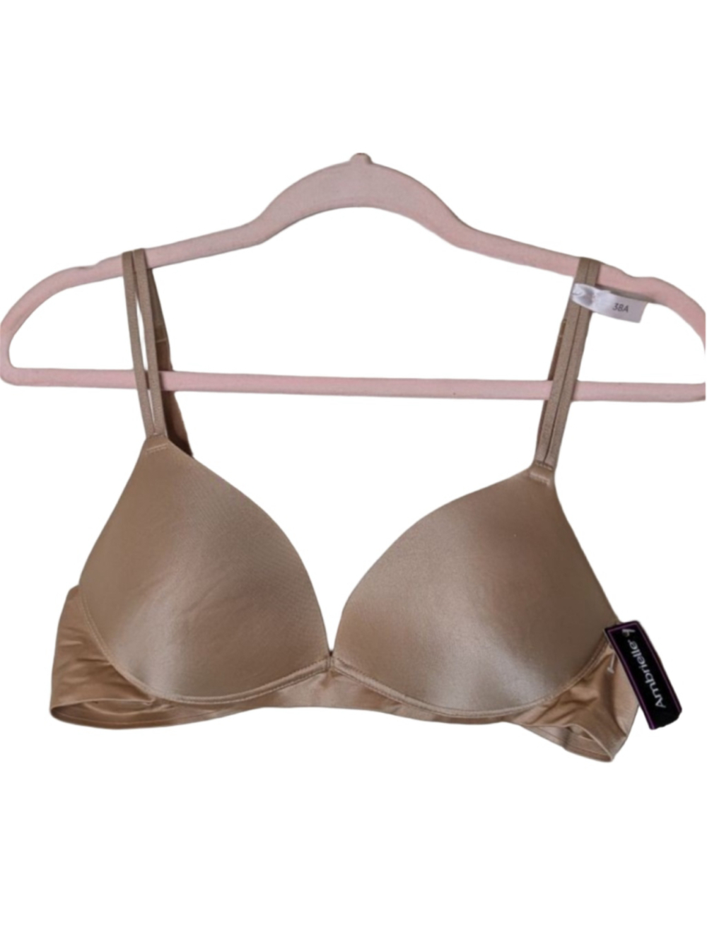 Women's Ambrielle 38A Beige Everyday Pushup Wirefree Bra New